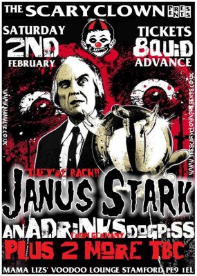 Janus Stark and Ana Drinks Dogs Piss gig poster