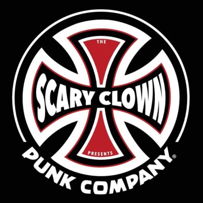scary clown presents logo