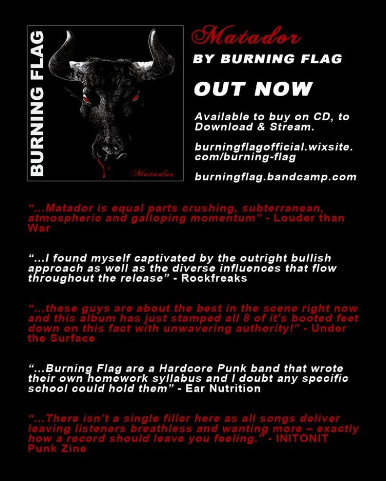 burning flag matador